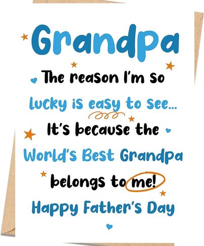 ICOOLYI Fathers Day Card for Grandpa, Grandpa Father's Day Card from Grandkids in Saudi Arabia