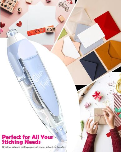 Retractable Glue Tape for Scrapbooking, 2 Pcs Double Sided Tape Roller for Crafts with 4 Extra Refills,16FT Scrapbook Tape Runner, Tape for Gift Wrapping Art Junk Journal School Office Supplies in Saudi Arabia