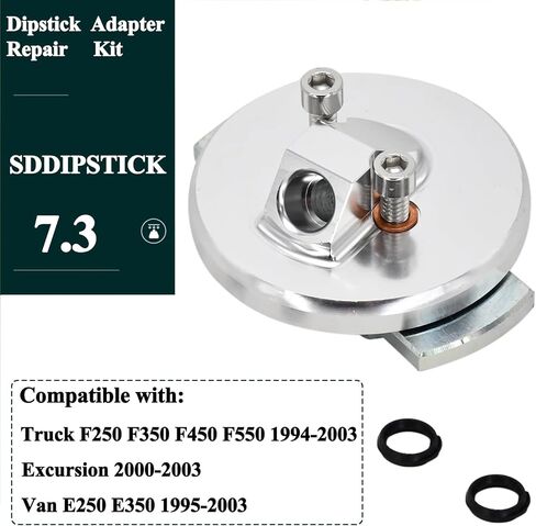 Dipstick Adapter Repair Kit Replacement for Ford 7.3L Powerstroke F250 F350 F450 F550 1994-2003 Excursion 2000-2003 Van E250 E350 1995-2003 - Engine Dipstick Flange Repair Kit F4T-Z6753-A in Saudi Arabia