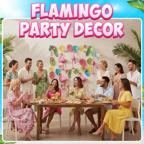 Inflatable Pink Flamingo Party Decorations - (3 Pack) 28" Large Blow-Up Flamingos, Realistic Animal Design, Summer Hawaiian Luau, BBQ, Birthday Party Decor, Pool Float Toys Indoor & Outdoor in Saudi Arabia