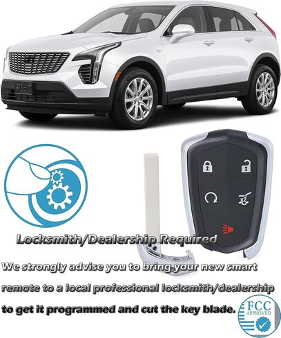 Keyless Entry Remote Key Fob, Alliskeys 6 Buttons Car Proximity Smart Key Fit for Cadillac Escalade/Escalade ESV HYQ2EB 433MHz in Saudi Arabia