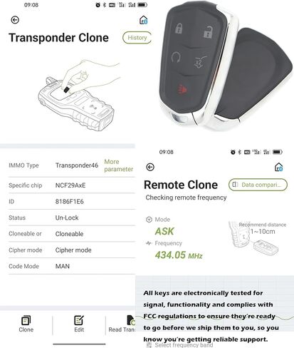 Keyless Entry Remote Key Fob, Alliskeys 6 Buttons Car Proximity Smart Key Fit for Cadillac Escalade/Escalade ESV HYQ2EB 433MHz in Saudi Arabia