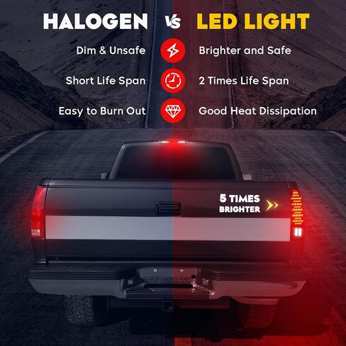 مجموعة مصابيح الذيل [مجموعة LED] + مصباح شحن الفرامل الثالث يناسب Chevy Silverado 1500 2500HD 3500HD 07-14، لـ GMC Sierra 3500HD 08-14، Sierra Denali 3500 11-14 مع عجلة خلفية مزدوجة فقط، عدسات مدخنة in Kuwait
