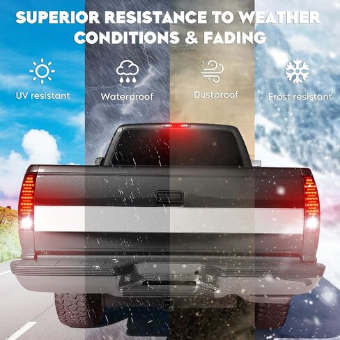 مجموعة مصابيح الذيل [مجموعة LED] + مصباح شحن الفرامل الثالث يناسب Chevy Silverado 1500 2500HD 3500HD 07-14، لـ GMC Sierra 3500HD 08-14، Sierra Denali 3500 11-14 مع عجلة خلفية مزدوجة فقط، عدسات مدخنة in Kuwait