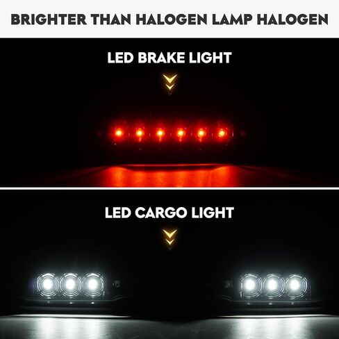 مجموعة مصابيح الذيل [مجموعة LED] + مصباح شحن الفرامل الثالث يناسب Chevy Silverado 1500 2500HD 3500HD 07-14، لـ GMC Sierra 3500HD 08-14، Sierra Denali 3500 11-14 مع عجلة خلفية مزدوجة فقط، عدسات مدخنة in Kuwait
