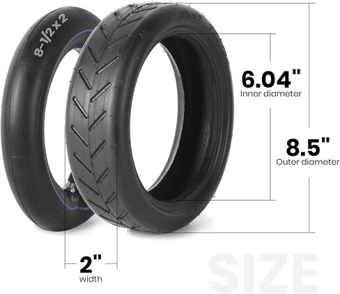 AR-PRO 8.5" Electric Scooter Tire and Tube, 8 1/2 X2 Scooter Replacement Wheels, 50/75-6.1 Compatible for Gotrax Gxl V2/Xiaomi M365/Pro Electric Scooter Tires, Straight Valve in Kuwait