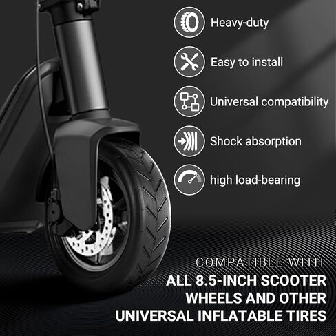 AR-PRO 8.5" Electric Scooter Tire and Tube, 8 1/2 X2 Scooter Replacement Wheels, 50/75-6.1 Compatible for Gotrax Gxl V2/Xiaomi M365/Pro Electric Scooter Tires, Straight Valve in Kuwait