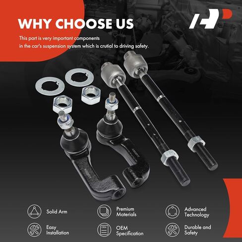 A-Premium Set of 4, Front Inner Outer Tie Rod End Kit, Compatible with Jeep KJ Series Liberty 2002 2003 2004 in Saudi Arabia