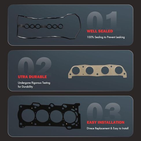 Engine Head Gasket Set Oil Pan Gasket Compatible with 2000-2005 for Toyota Celica 1.8L;1998-2008 for Toyota Corolla 1.8L;2003-2008 for Pontiac Vibe 1.8L;, OE# HS26158PT, OS32248 in Kuwait