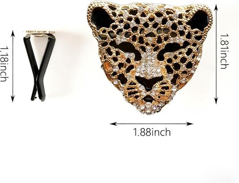 2PCS Leopard Print Vent Clips Car Accessories Gold Bling Rhinestone Car Accessories for Women Cute Cheetah Air Vents Clip Decorations Stylish Interior Decor for Vehicles in Kuwait