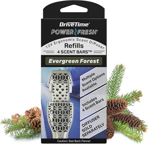 Drive Time Reusable 12V Plug-in Car Air Freshener Refill – Power Fresh, Auto Shut-Off, Plug-In Convenience, No Batteries Needed – Includes 4 Scent Bars for Up to 30 Days of Freshness – Speedway in Kuwait