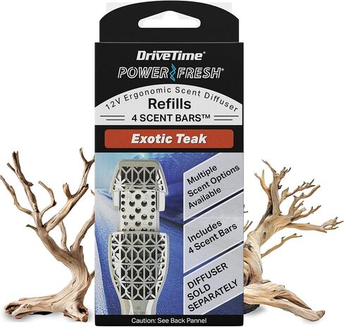 Drive Time Reusable 12V Plug-in Car Air Freshener Refill – Power Fresh, Auto Shut-Off, Plug-In Convenience, No Batteries Needed – Includes 4 Scent Bars for Up to 30 Days of Freshness – Speedway in Kuwait