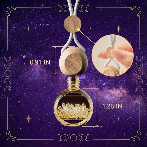Hanging Car Air Freshener, 2 Pack Glass Car Scent Decor with Decorative Crystals, 6 Scents, Gardenia Jasmine, Long-Lasting Fragrance, Budget Friendly in Saudi Arabia