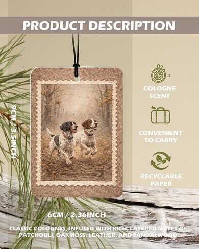 Vintage Rustic Wildlife Citrus Car Air Freshener 4 Pcs, Deer Duck Hunting Dogs Hanging Air Freshener for Cars Cabin Bathroom Books Decor, Lake House Accessories Gifts for Women Men in Saudi Arabia