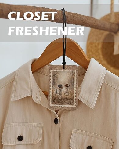 Vintage Rustic Wildlife Citrus Car Air Freshener 4 Pcs, Deer Duck Hunting Dogs Hanging Air Freshener for Cars Cabin Bathroom Books Decor, Lake House Accessories Gifts for Women Men in Saudi Arabia