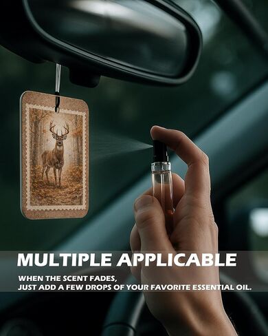 Vintage Rustic Wildlife Citrus Car Air Freshener 4 Pcs, Deer Duck Hunting Dogs Hanging Air Freshener for Cars Cabin Bathroom Books Decor, Lake House Accessories Gifts for Women Men in Saudi Arabia