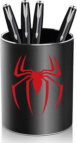 Spider Metal Pen Holder Aluminum Pencil Holder for desk,Round Desktop Organizer and Black Pencil Cup for Office, School, Home and Stationary Supplies (Spider) in Saudi Arabia