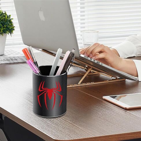 Spider Metal Pen Holder Aluminum Pencil Holder for desk,Round Desktop Organizer and Black Pencil Cup for Office, School, Home and Stationary Supplies (Spider) in Saudi Arabia