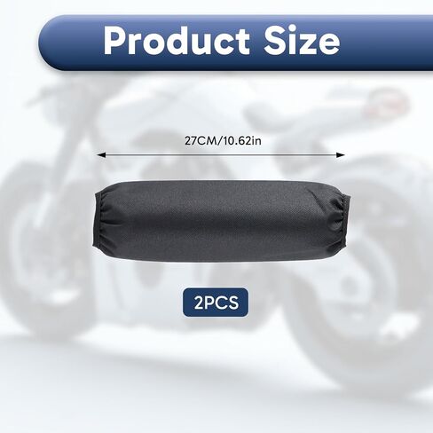 2pcs Rear Shock Cover Motorcycle Shock Absorber Cover Durable Shock Cover Protector for Dirt Pit Bike ATV Scooter Black in Saudi Arabia
