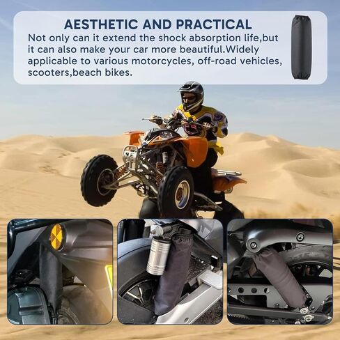 2pcs Rear Shock Cover Motorcycle Shock Absorber Cover Durable Shock Cover Protector for Dirt Pit Bike ATV Scooter Black in Saudi Arabia