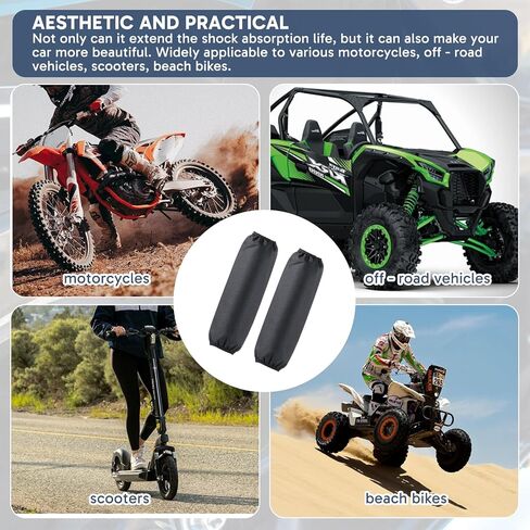 2pcs Rear Shock Cover Motorcycle Shock Absorber Cover Durable Shock Cover Protector for Dirt Pit Bike ATV Scooter Black in Saudi Arabia