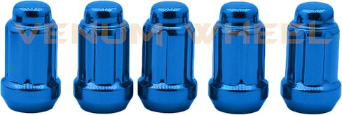 24pc M12x1.5 6 Spline Tuner Blue Lug Nuts with Two Locking Socket Keys | Fits Dodge Hummer Durango 2WD H3 in Kuwait