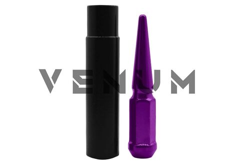 20 Pc Candy Purple Spike Lug Nuts Powder Coated | Steel | 4.5" Tall | M14x1.5 Thread Pitch + More 1 Key Compatible with Dodge Charger + More 5x5.5 in Kuwait