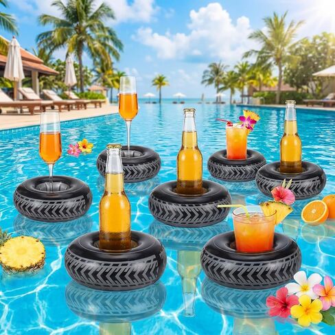 7.87 Inches Mini Inflatable Tires Tubes Racing Car Party Supplies Blow up Tires Inflatable Decor Swimming Pool Floats for Race Car Themed Birthday Party Decorations in Kuwait