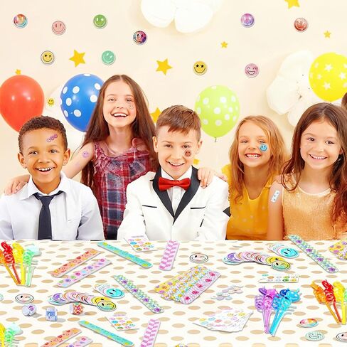 Vanblue 110Pcs Smile Face Party Favors,Preppy Birthday Decorations,Happy Face Goodie Bags Stuffers for Birthday Bachelorette Supplies,Classroom Rewards Prizes Pinata Fillers Gift in Kuwait