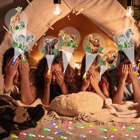 36Pcs Jungle Safari LED Finger Lights Animals Party Favors Glow in the Dark Light Up Finger Lights Forest Wildlife Themed Toys Bulk for Birthday Party Goodie Bag Stuffer Birthday Gifts Classroom Prize in Saudi Arabia