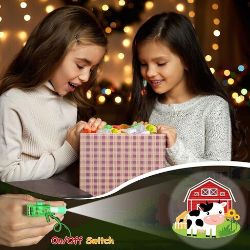 36Pcs Farm Animals Themed LED Finger Lights Farm Party Favors Glow in the Dark Light Up Finger Lights Barnyard Themed Toys Bulk for Birthday Party Favors Treasure Box Goodie Bag Stuffer Birthday Gifts in Saudi Arabia