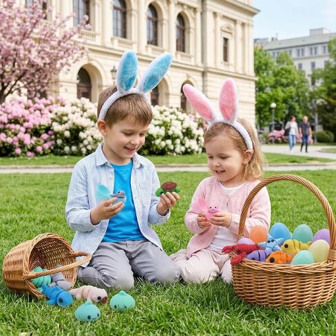 24 Pcs Prefilled Sea Animals with Easter Eggs 3D Printed, Mini Ocean Figurines, Fidget Toys, Easter Basket Stuffers & Party Favors for Kids, Classroom Rewards & Stocking Stuffers in Saudi Arabia