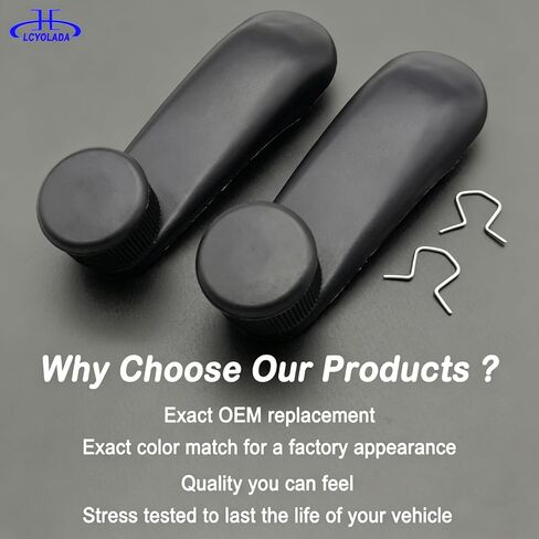 2Pcs Inside Window Crank Handles for Chevrolet Silverado 1500 2500 HD 3500 Classic, Tahoe, Suburban, GMC Sierra 1500 HD 2500 HD 3500 HD, Yukon, Cadillac Escalade 20980650 in Kuwait