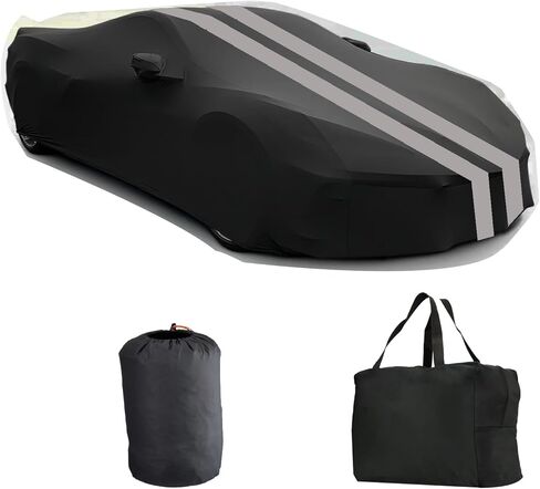 Indoor Car Cover fit for C8 Corvette 2020-2026– Custom Fit, Breathable & Dust-Proof Stretch Fabric –Fits Underground Garage & Car Show (Black/Gray) in Saudi Arabia