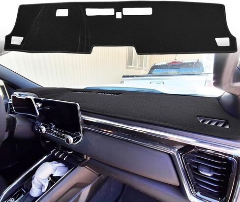 Dash Cover Mat Custom Fit for GMC Canyon, Chevrolet Colorado with Forward Collision Alert Without Speaker, Dashboard Pad Carpet Protector K397 (Black) in Kuwait