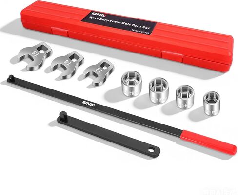 DNA MOTORING 9pc Serpentine Belt Tool Set, Install Remove Serpentine Belts For Spring Loaded, With Case, TOOLS-00538 in Saudi Arabia