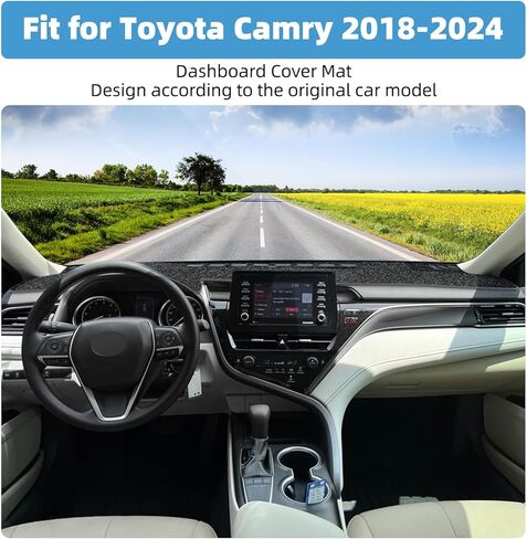 Dash Cover Mat Compatible with Toyota Camry 2018-2024 Non-Slip Dashboard Cover Mat Sunshade UV Rays Protector Interior Accessories in Kuwait