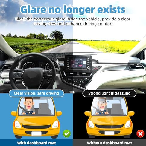 Dash Cover Mat Compatible with Toyota Camry 2018-2024 Non-Slip Dashboard Cover Mat Sunshade UV Rays Protector Interior Accessories in Kuwait