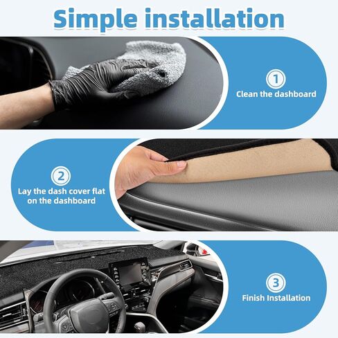 Dash Cover Mat Compatible with Toyota Camry 2018-2024 Non-Slip Dashboard Cover Mat Sunshade UV Rays Protector Interior Accessories in Kuwait