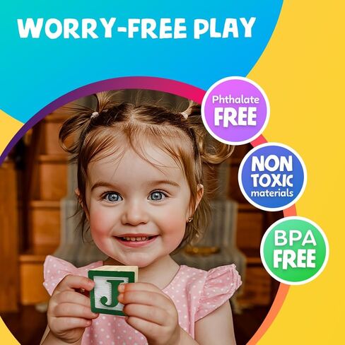 Skoolzy 30 PCS Baby Blocks - Small Wooden ABC Blocks for Toddlers 2-5 - Alphabet Learning & Building Toys in Saudi Arabia
