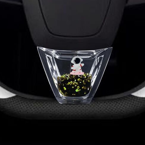 Car Steering Wheel Decoration Vehicle Interior Decor Acrylic Easy to Install Ornament Stylish Interior Accessory, Clear Black in Saudi Arabia