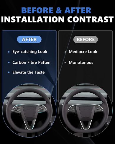 Matte Carbon Fiber Release Steering Wheel Trim Compatible with 2025 Tes-la Model Y Juniper Refreshed, for Model Y Steering Wheel Frame Trim Cover Accessories, 3 PCS in Saudi Arabia