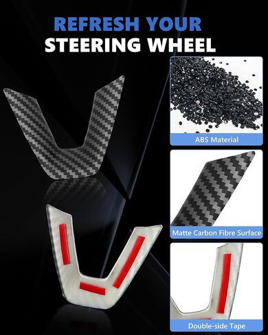 Matte Carbon Fiber Release Steering Wheel Trim Compatible with 2025 Tes-la Model Y Juniper Refreshed, for Model Y Steering Wheel Frame Trim Cover Accessories, 3 PCS in Saudi Arabia
