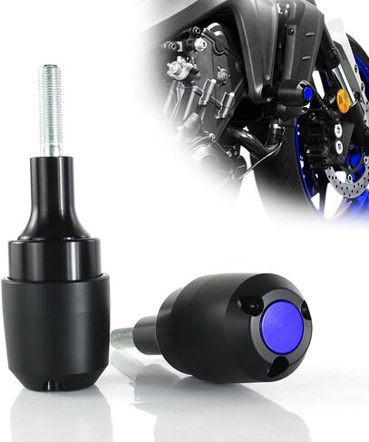 منزلقات إطار وسادة زنبركية من Xitomer متوافقة مع MT07 FZ07 FJ-07 Tracer 700 MT-07 XSR700 YZF-R7 واقيات حماية من السقوط بدون قطع إطار منزلقة (أسود) in Kuwait