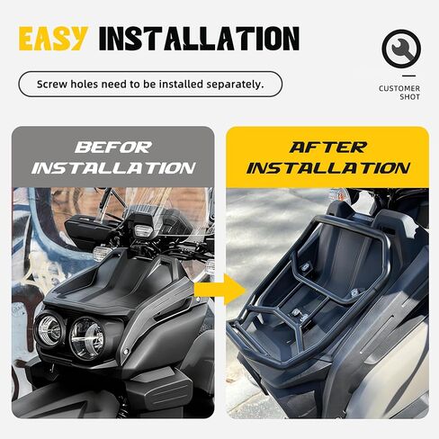 Mokuo Front Carrier Rack for 2022 Yamaha Zuma 125 – Heavy Duty Iron Motorcycle Luggage Cargo Rack Carrier for Storage & Transport in Kuwait