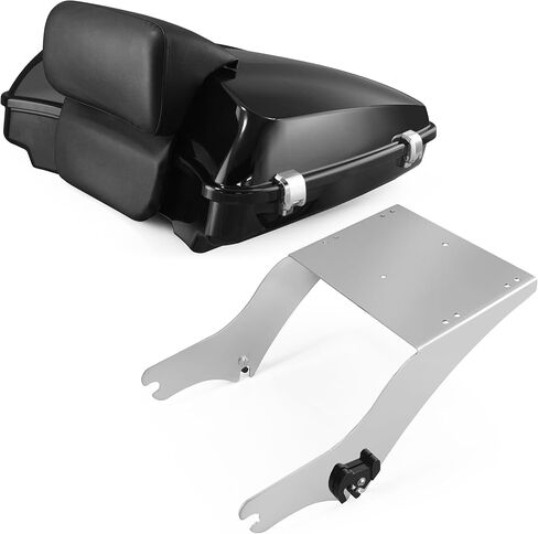 Vivid Black 5.5" Razor Tour Luggage Trunk w/Mount Rack Backrest Bracket Fit for Harley Touring Road King/Electra Glide/Street Glide/Road Glide models 1997-2008 (Black) in Saudi Arabia