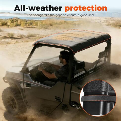 Sport Roof for Polaris Ranger XP 1000 2017-2026 / XP 900 2013-2019 UTV Accessories, Dustproof Resistant Hard Coat Poly Lock & Ride 2-Piece Plastic Roof for 3 Seater in Saudi Arabia