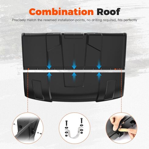 Sport Roof for Polaris Ranger XP 1000 2017-2026 / XP 900 2013-2019 UTV Accessories, Dustproof Resistant Hard Coat Poly Lock & Ride 2-Piece Plastic Roof for 3 Seater in Saudi Arabia