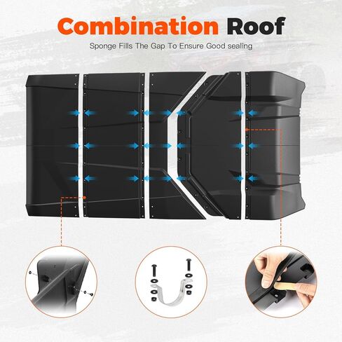 Sport Roof Top for Polaris RZR XP 4 1000 2024 2025 2026 Accessories, Dustproof Heavy Duty Poly 5-piece Combination Plastic Roof for Polaris RZR XP 1000 Ultimate/Sport/Premium 2024+ 4-Seater in Saudi Arabia