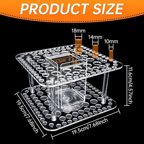 Rotating Paint Brush Holder 92 Holes and Large Compartment 360° Spinning Acrylic Paintbrush Holder Organizer Artist Brush Holder Watercolor Brush Stand Rack in Saudi Arabia